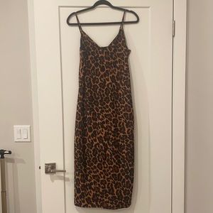Leopard print slip dress